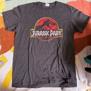 Hanes Gray Jurassic Park T-Shirt